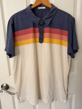 Marine Layer Ombre Stripe Polo L/XL